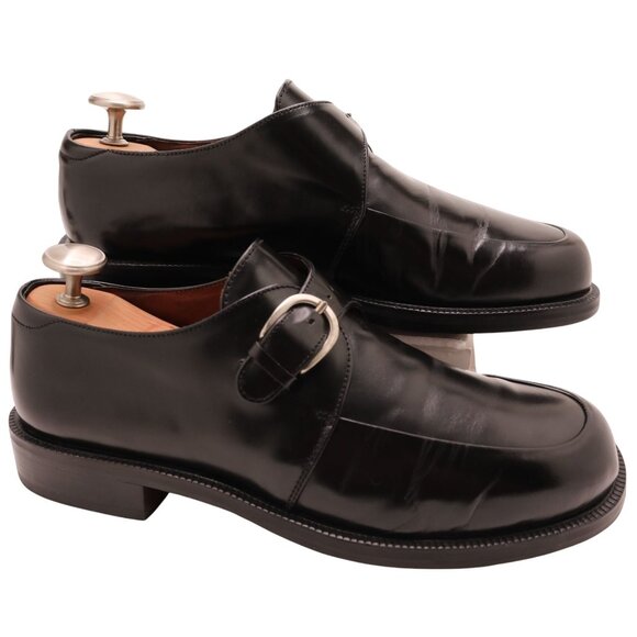 Cole Haan Mens 10D Black Leather Monk Strap Loafers Buckle Dress Shoes Slip-ons - Picture 6 of 13